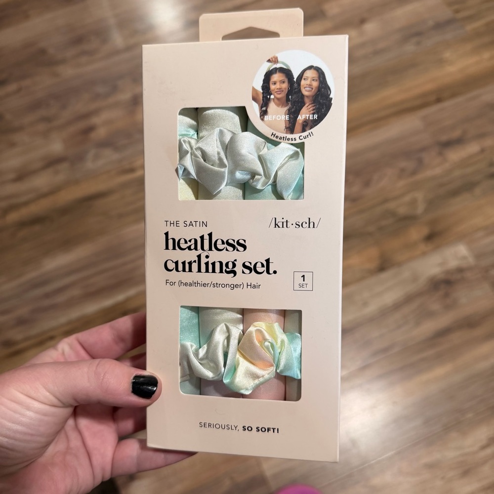 Kitsch Satin Heatless Curling Set - Cream